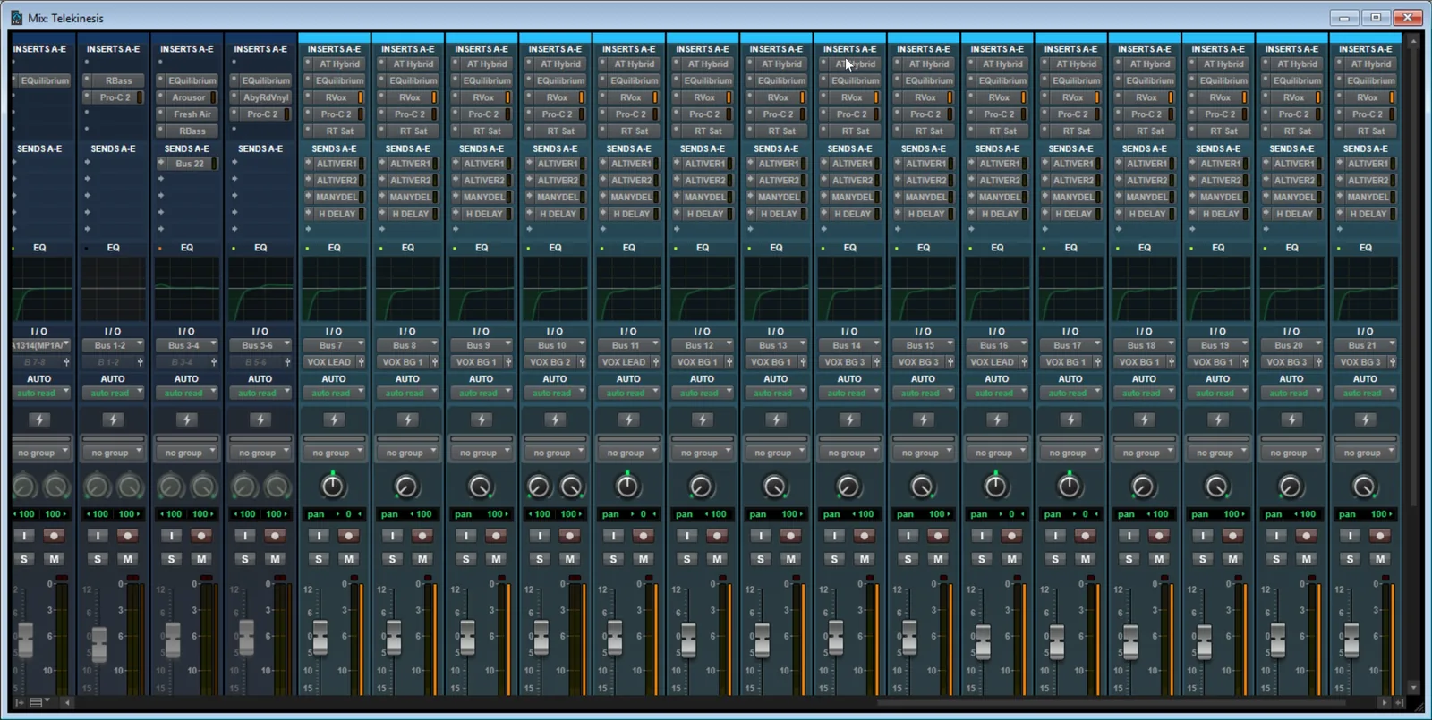 Screenshot from the book: the Pro Tools Mix window